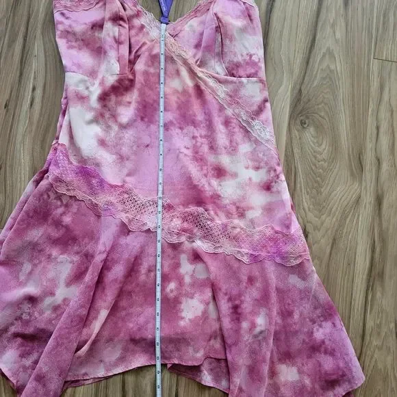 Wild Fable pink tie-dye lace fairy asymmetrical dress Size M - Picture 8 of 8